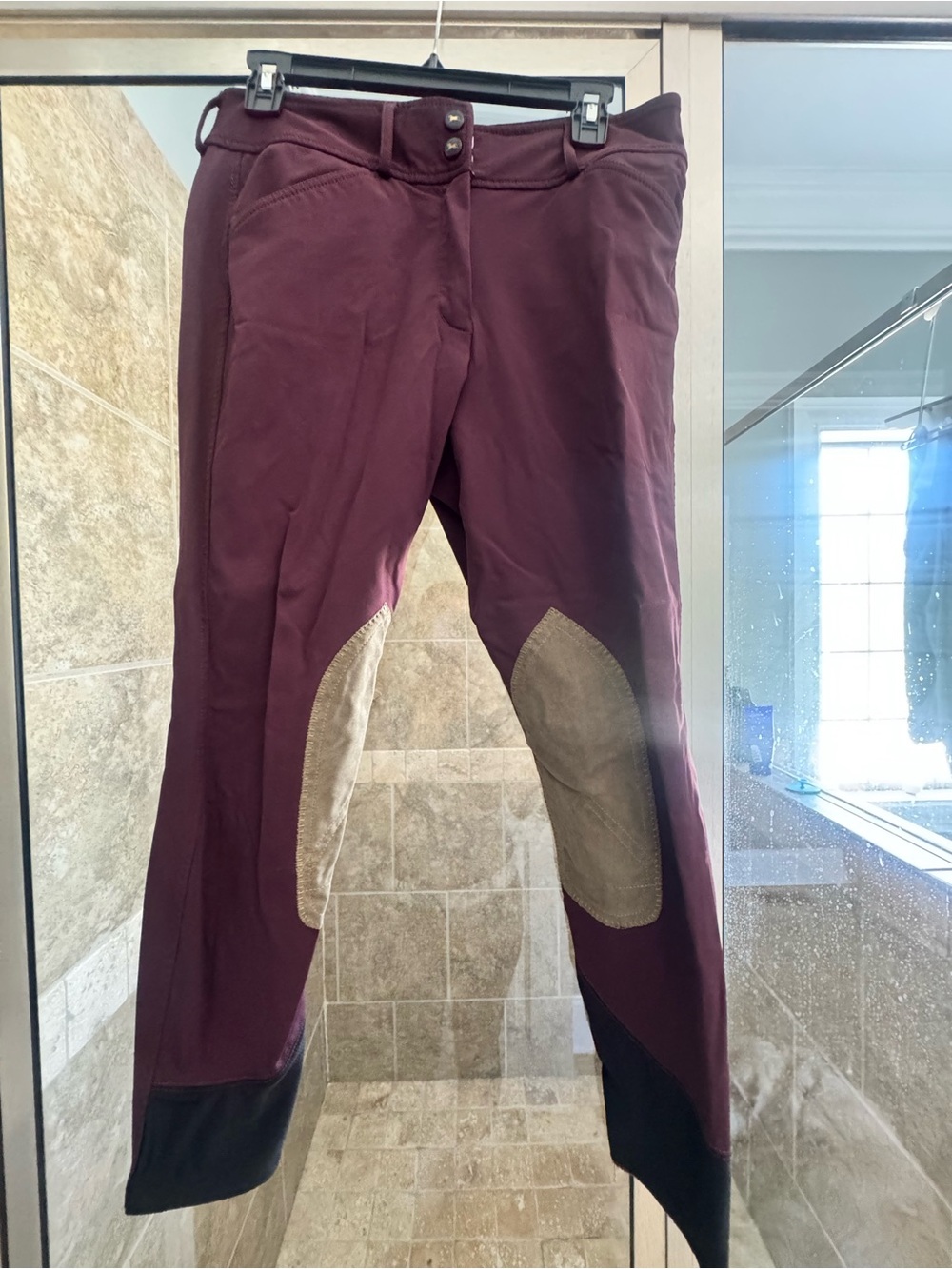 RJ Classics Gulf Burgundy Knee Patch Breeches, 30R